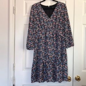 J. Crew Ruffle Hem Dress in Paisley Floral